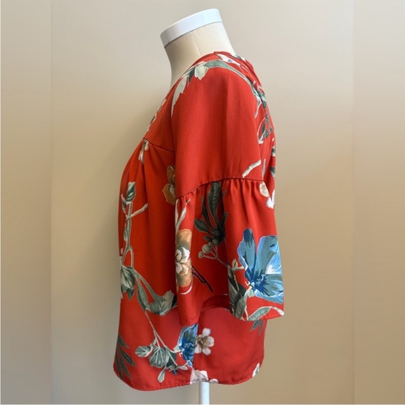 W5 by Anthropologie Floral Blouse | Size L | Boho Peasant Top - Picture 2 of 14